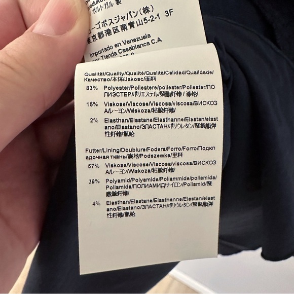 NWT Hugo Boss Davika Mock Neck Textured Sheath Dress in Blue - Picture 9 of 11